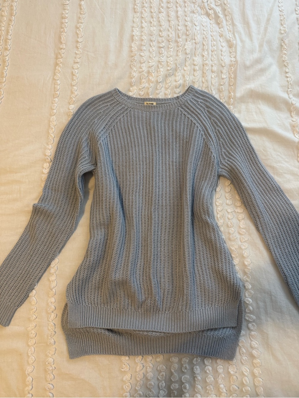 Garage Pale Blue Knit Crewneck Sweater